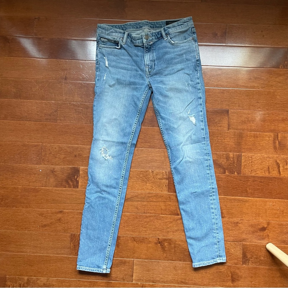 ALL SAINTS Mast Fit Distressed Skinny Jeans Size 30